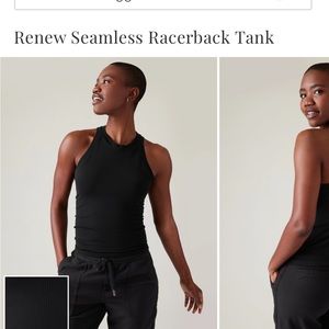 Athleta black racer back tank size M